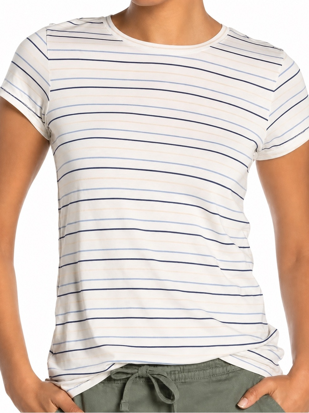 Vince Striped Pima Cotton Modal Short Sleeve Size S